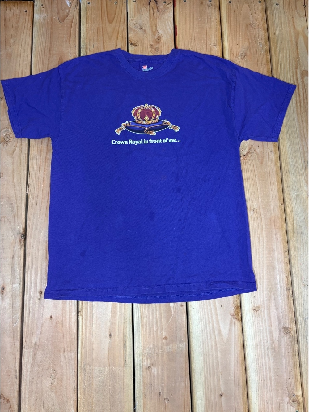 Vintage Hanes Authentic Crown Royal Purple Graphic T-Shirt,